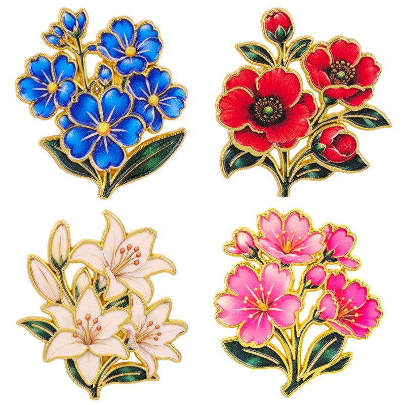 Florist Supplies - Broche Émail Vintage Mignonne et Colorée